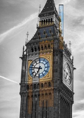 Big Ben Clock Tower Black and White