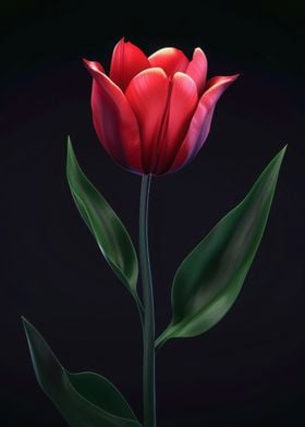 Single Red Tulip