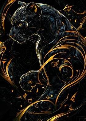 Black Panther in Gold