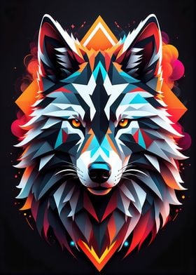 Geometric Wolf Portrait