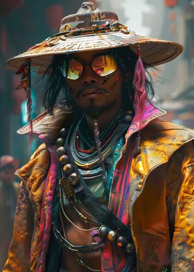 Asian Cyberpunk Warrior