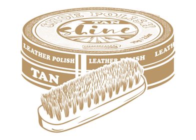 Tan Shoe Polish & Brush