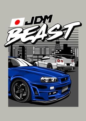 JDM Beast Skyline R34 and R35