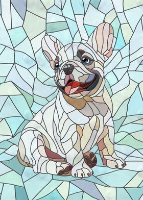 Cute French Bulldog Puppy - pastel mosaic