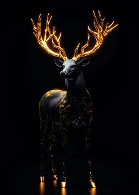 Golden Antlered Deer