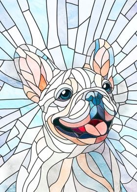 French Bulldog -Frenchie - pastel mosaic