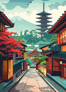 Kyoto travel poster