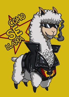 Cool Llama in Leather Jacket