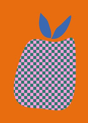 Checkered Apple Illustration