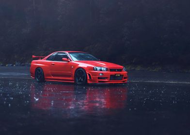 Red Nissan GTR R34