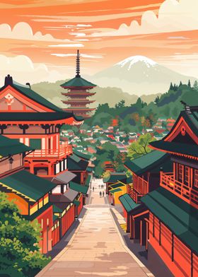 Kyoto travel poster