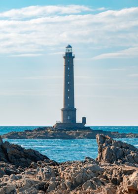 Lighthouse on Rocky Coast