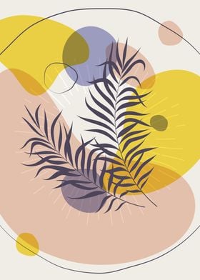 Abstract Palm Leaves Collage