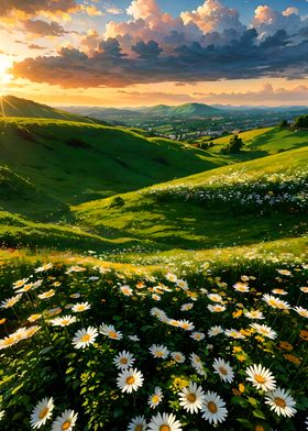 Sunset Meadow Landscape