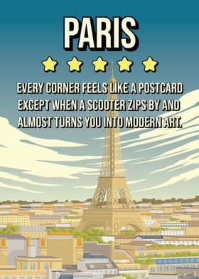 Funny Paris Review Cityscape Poster