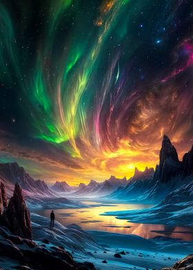 Aurora Borealis Landscape