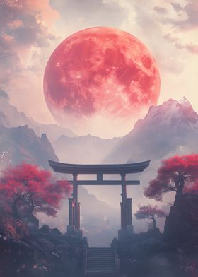 Red Moon Torii Gate