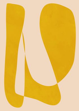 Minimalist Modern Yellow Abstract Geometric Shapes