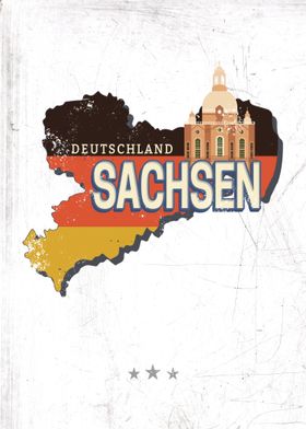 Saxony Germany State Map