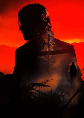  alan wake Silhouette in Red Sunset