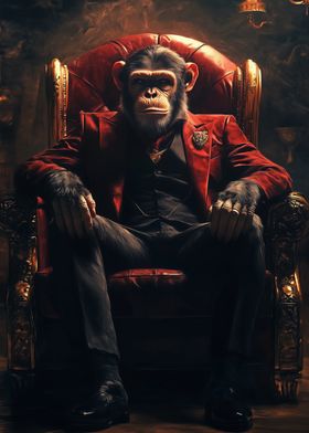 Chimpanzee Boss in Suit