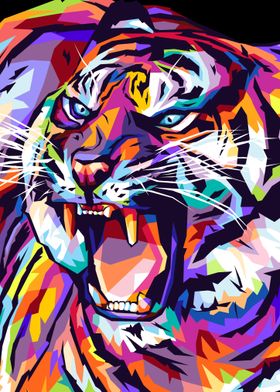 Roaring Tiger Pop Art