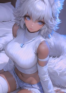 White-Haired Anime Girl