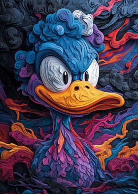 Angry Duck Paper Art