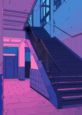 Neon Stairwell