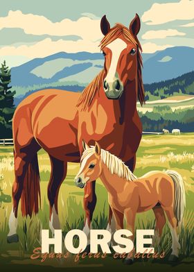 Horse Family Poster