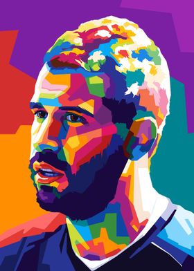 Sergio Aguero Pop Art Portrait