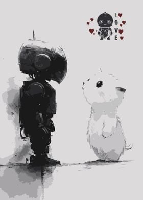 Robot and Furry Friend