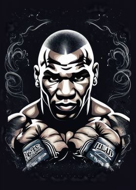 Mike Tyson Boxing Illustration