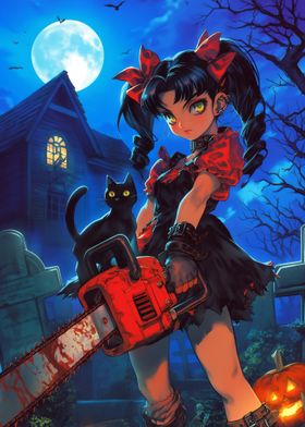 Anime Girl with Chainsaw