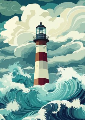 Lighthouse in Storm