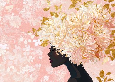 Floral Woman Silhouette