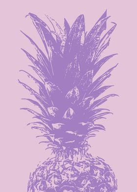 Bold Minimalist Lavender Purple Pineapple Art Print