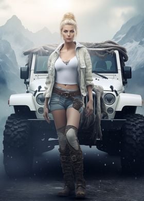 Scandinavian girl and SUV