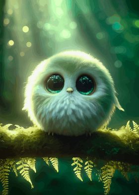 Cute Owl in Forest