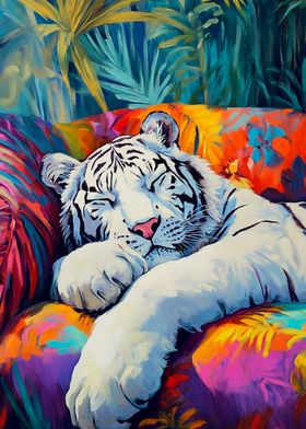 Sleeping White Tiger