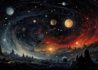 Cosmic Night Landscape