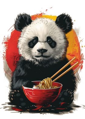 Panda Eating Ramen