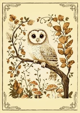 Owl Autumn Forest Cottagecore