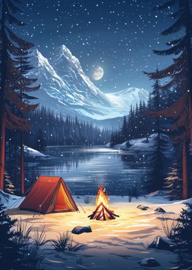 The Winter Campsite Night