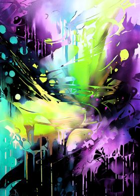 Abstract Neon Drips