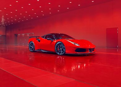 Red Ferrari 488 Pista