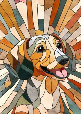 Dachshund dog  - Doxie - mosaic art