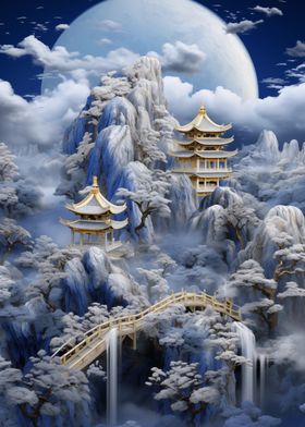 Golden Fuji Temple Art