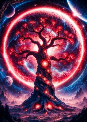 Red Fantasy Space Tree