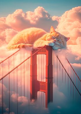 Cat on Golden Gate Bridge